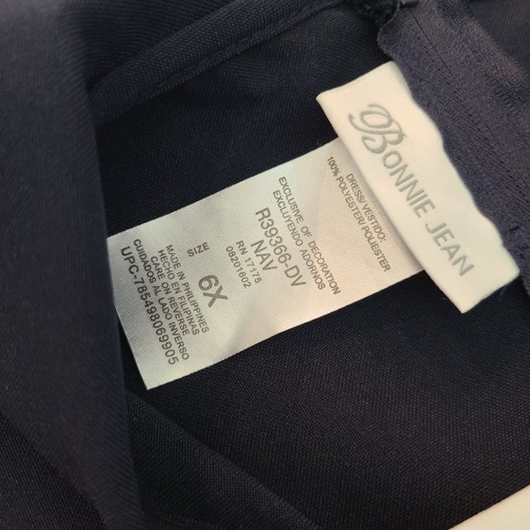 Bonnie Jean girls nautical navy blue and white sleeveless dress size 6X - Picture 11 of 11